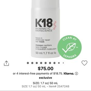 K18 molecular hair mask